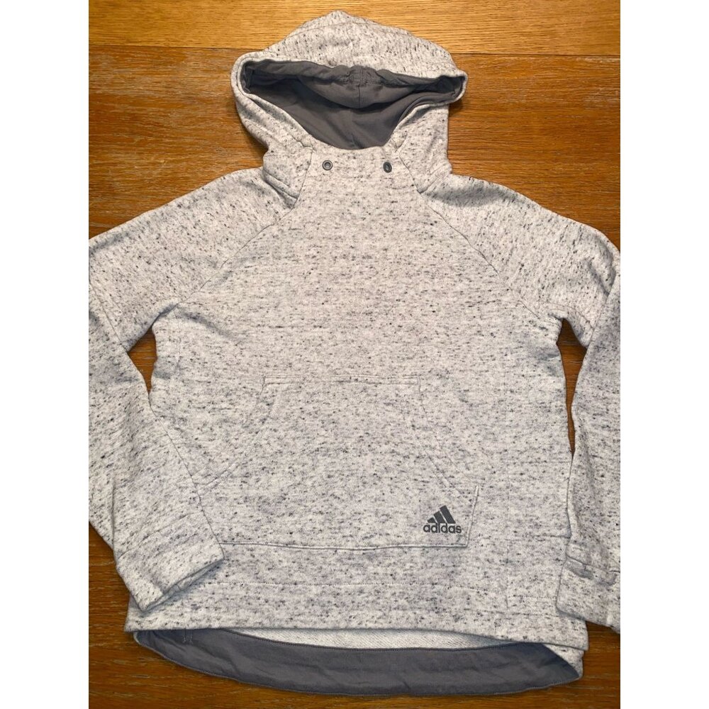 Adidas Boys Grey Heather Hooded Sweatshirt Size M